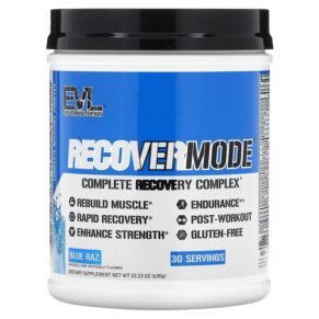 EVLution Nutrition RECOVERMODE Complete Recovery Complex Blue Raz 22.23 oz (630 g) 710051864512