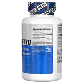 EVLution Nutrition Saw Palmetto 500 mg 60 Veggie Capsules 818901027015