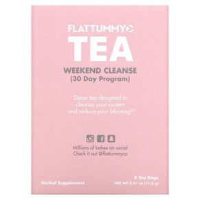 Flat Tummy Weekend Cleanse 30 Day Program 8 Tea Bags 0.05 oz (1.45 g) 855119006531