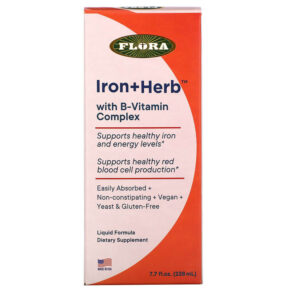 Flora Iron+ Herb + B-Vitamin Complex 7.7 fl oz (228 ml) 061998647417