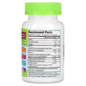 Focus Factor Healthy Brain Function For Kids Berry Blast 60 Chewable Wafers 726000105032