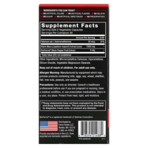 Force Factor Black Maca 60 Capsules 818594014880