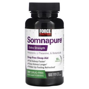 Force Factor Force Factor Somnapure Extra Strength Melatonin L-Theanine & Botanicals 60 viên 818594019823