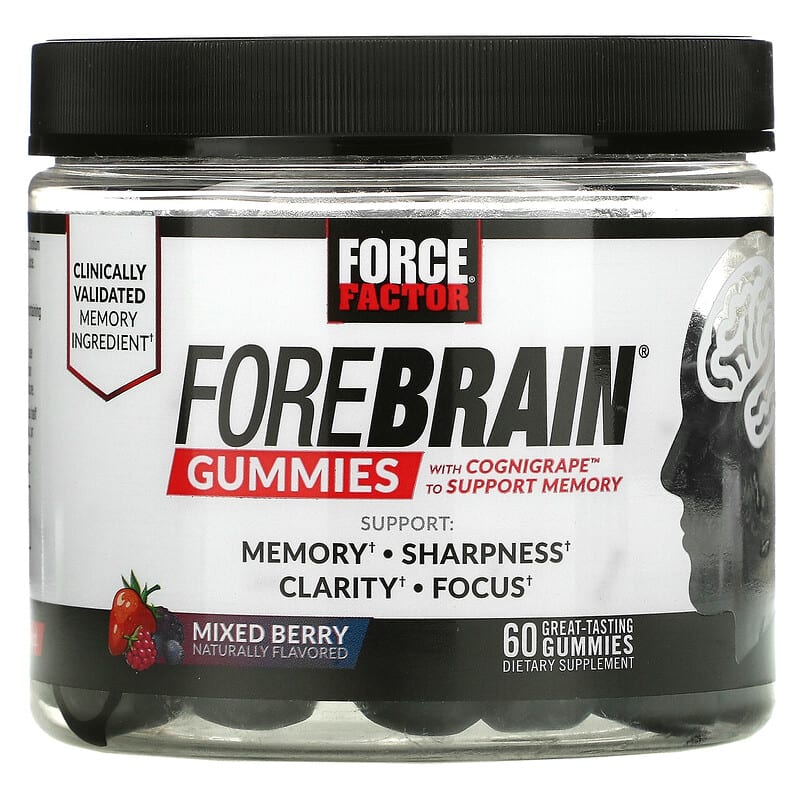 Force Factor Forebrain Gummies Memory Support Mixed Berry 60 Gummies 1 Force Factor Forebrain Memory Support Mixed Berry 60 viên 818594015429