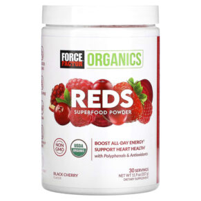 Force Factor Organics Reds Superfood Powder Black Cherry 11.9 oz (337 g) 818594018970