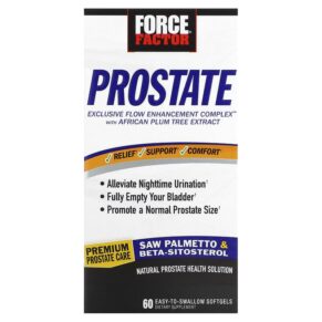 Force Factor Prostate Natural Prostate Health Solution 60 Easy-To-Swallow viên 818594012411