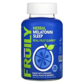 Fruily Herbal Melatonin Sleep + Organic Apple Peach & Mango Mixed Fruit 50 viên 850019556087