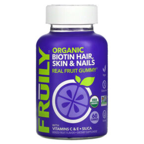 Fruily Organic Biotin Hair Skin & Nails + Vitamins C & E Silica Mixed Fruit 60 viên 850019556025