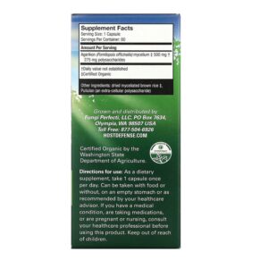Fungi Perfecti Host Defense Agarikon 60 Vegetarian Capsules 633422031224