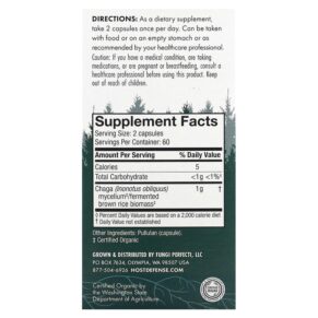 Fungi Perfecti Host Defense Chaga 120 Capsules 633422664149