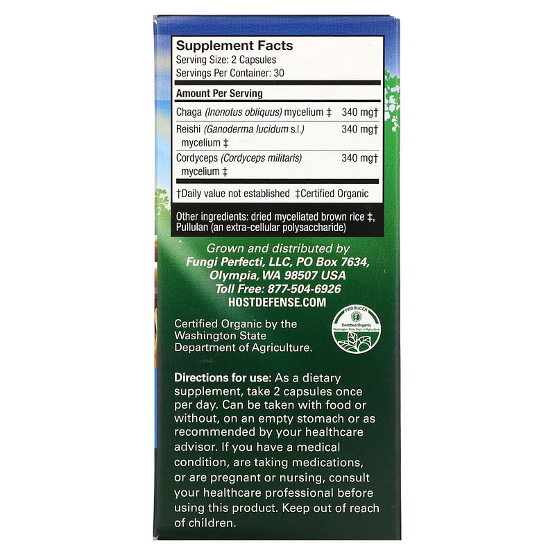 Fungi Perfecti Host Defense Host Defense Mushrooms Breathe Healthy Respiratory Support 60 Vegetarian Capsules 8 Thành phần vi chất Fungi Perfecti Host Defense Host Defense Mushrooms Breathe Healthy Respiratory Support 60 viên 633422038520