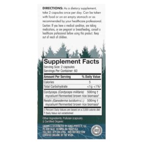 Fungi Perfecti Host Defense Host Defense Mushrooms Cordychi Supports Stress & Fatigue Reduction 120 Vegetarian Capsules 633422037431