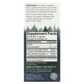 Fungi Perfecti Host Defense Host Defense Mushrooms Cordychi Supports Stress & Fatigue Reduction 60 Vegetarian Capsules 633422037424