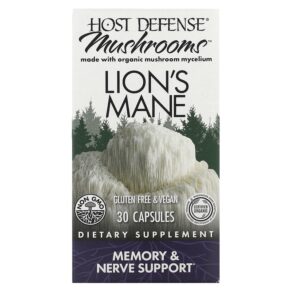 Fungi Perfecti Host Defense Host Defense Mushrooms Lion's Mane Memory & Nerve Support 30 viên 633422031613