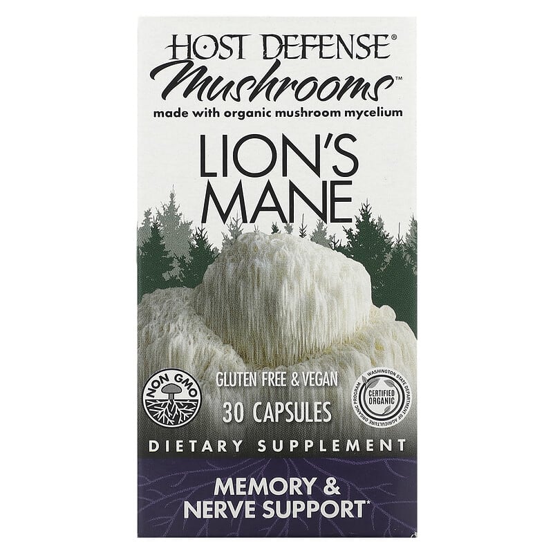 Fungi Perfecti Host Defense Host Defense Mushrooms Lion's Mane Memory & Nerve Support 30 Capsules 1 Fungi Perfecti Host Defense Host Defense Mushrooms Lion's Mane Memory & Nerve Support 30 viên 633422031613