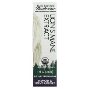 Fungi Perfecti Host Defense Lion's Mane Extract Memory & Nerve Support 1 fl oz (30 ml) 633422051611