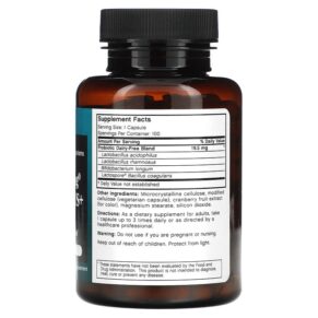 Futurebiotics Longest Living Acidophilus+ 100 Vegetarian Capsules 049479001163