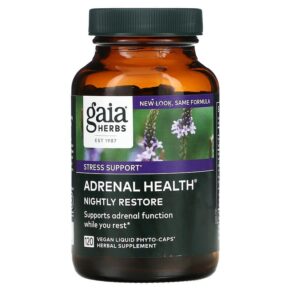 Gaia Herbs Adrenal Health Nightly Restore 120 viên 751063149396