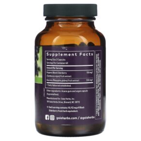 Gaia Herbs Black Elderberry 120 Vegan Capsules 751063150613