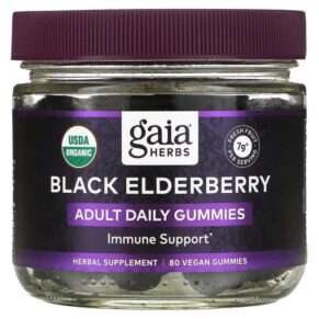 Gaia Herbs Black Elderberry Immune Support Adult Daily 80 viên 751063151504