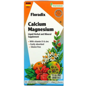 Gaia Herbs Floradix Calcium Magnesium + Vitamin D & Zinc 17 fl oz (500 ml) 850026260038