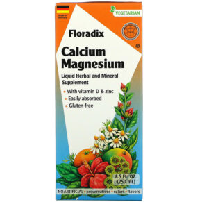 Gaia Herbs Floradix Calcium Magnesium + Vitamin D & Zinc 8.5 fl oz (250 ml) 850026260021