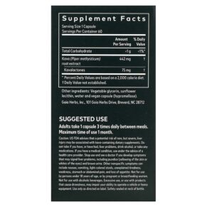 Gaia Herbs Kava Root 60 Vegan Liquid Phyto-Caps 751063398909