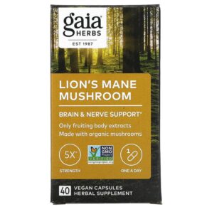 Gaia Herbs Lion's Mane Mushroom 40 viên 751063151757