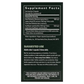 Gaia Herbs Saw Palmetto for Men 60 Vegan Liquid Phyto-Caps 751063395724