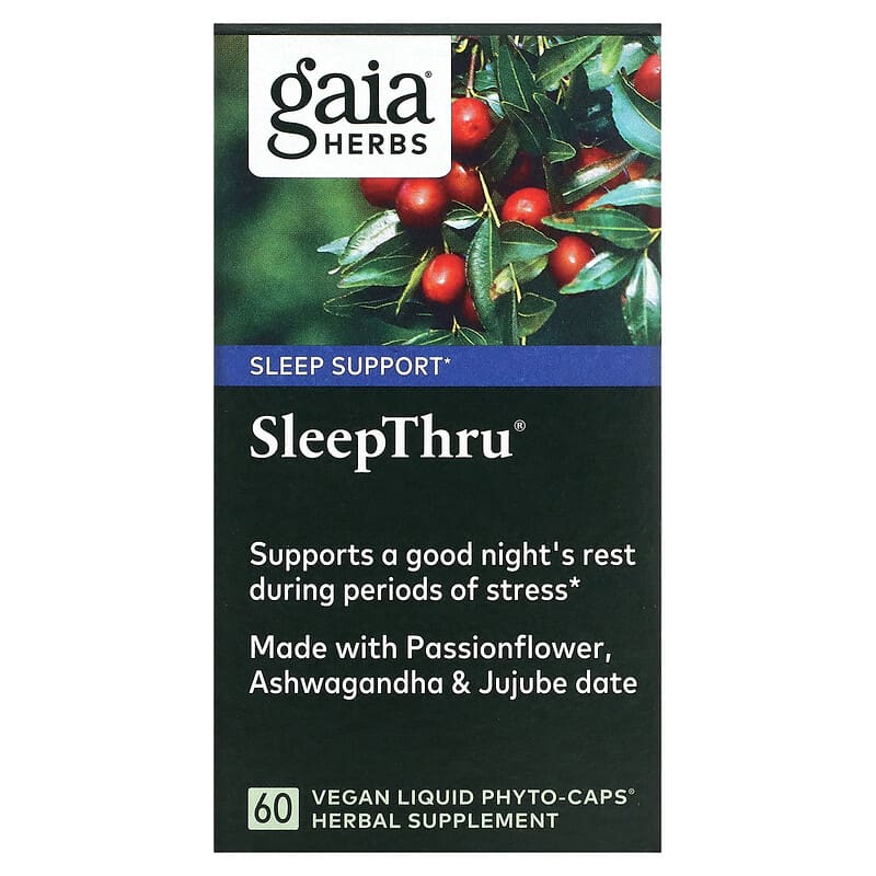 Gaia Herbs SleepThru 60 Vegan Liquid Phyto-Caps 1 Gaia Herbs SleepThru 60 viên 751063145763