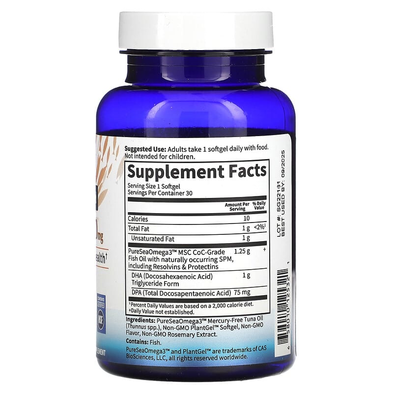 Garden of Life Dr. Formulated DHA plus DPA Citrus 1.000 mg 30 Softgels 8 Thành phần vi chất Garden of Life Dr. Formulated DHA plus DPA Citrus 1.000 mg 30 viên 658010125321