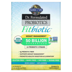 Garden of Life Dr. Formulated Probiotics Fitbiotic Unflavored 20 gói 0.15 oz (4.2 g) 658010118330