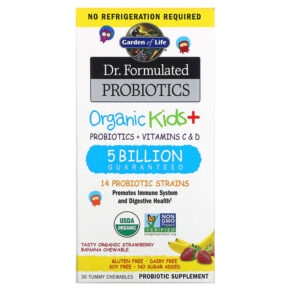 Garden of Life Dr. Formulated Probiotics Organic Kids + Tasty Organic Strawberry Banana 30 Yummy viên 658010122214