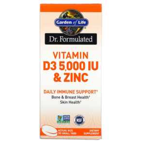 Garden of Life Dr. Formulated Vitamin D3 & Zinc 30 Small Tabs 658010130530