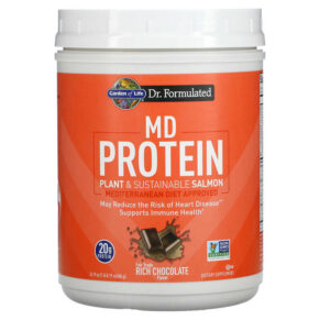 Garden of Life MD Protein Plant & Sustainable Salmon Rich Chocolate 24.19 oz (686 g) 658010129565