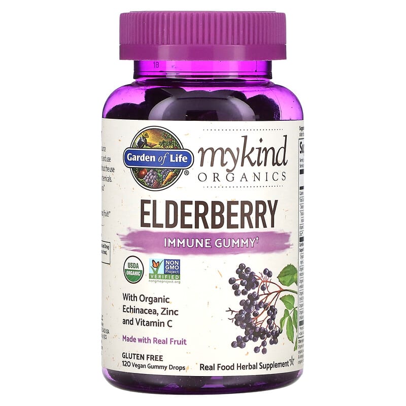 Garden of Life MyKind Organics Elderberry Immune Gummy 120 Vegan Gummy Drops 1 Garden of Life MyKind Organics Elderberry Immune Gummy 120 Vegan Gummy Drops 658010121774