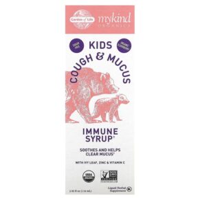 Garden of Life Mykind Organics Kids Cough & Mucus Immune Syrup + Ivy Leaf Zinc & Vitamin C 3.92 fl oz (116 ml) 658010128162
