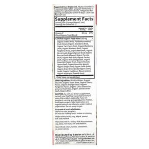Garden of Life MyKind Organics Vitamin C Organic Spray Cherry-Tangerine 2 fl oz (58 ml) 3 Garden of Life MyKind Organics Vitamin C Organic Spray Cherry-Tangerine 2 fl oz (58 ml) 658010118606