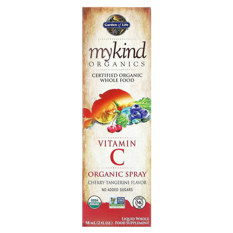 Garden of Life MyKind Organics Vitamin C Organic Spray Cherry-Tangerine 2 fl oz (58 ml) 1 Garden of Life MyKind Organics Vitamin C Organic Spray Cherry-Tangerine 2 fl oz (58 ml) 658010118606