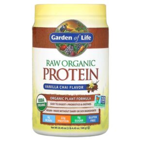 Garden of Life RAW Organic Protein Organic Plant Formula Vanilla Chai 16 lbs 4.45 oz (580 g) 658010116060