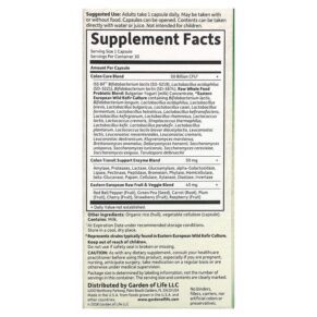 Garden of Life RAW Probiotics Colon Care 30 Vegetarian Capsules 658010123327