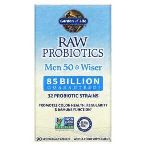 Garden of Life RAW Probiotics Men 50 & Wiser 85 Billion Live Cultures 90 viên 658010115667