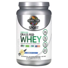 Garden of Life Sport Certified Grass Fed Whey Vanilla 22.57 oz (640 g) 658010120630