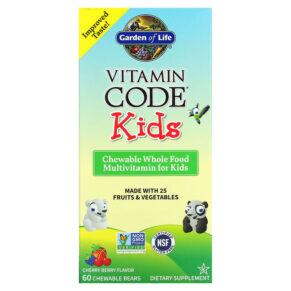 Garden of Life Vitamin Code Kids Whole Food Multivitamin Cherry Berry 60 Bears 658010114400