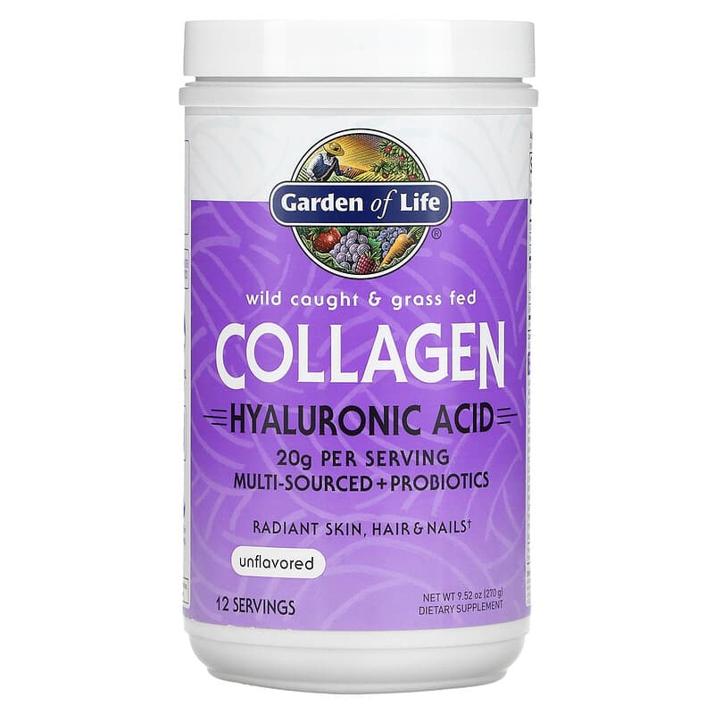Garden of Life Wild Caught & Grass Fed Collagen Hyaluronic Acid Unflavored 9.52 oz (270 g) 1 Garden of Life Wild Caught & Grass Fed Collagen Hyaluronic Acid Unflavored 9.52 oz (270 g) 658010130745
