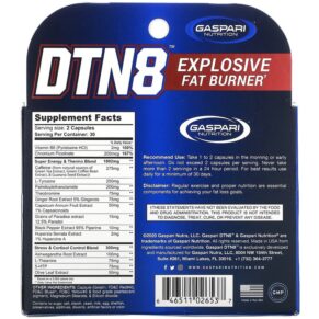 Gaspari Nutrition DTN8 Explosive Fat Burner 60 Capsules 3 Gaspari Nutrition DTN8 Explosive Fat Burner 60 Capsules 646511026537
