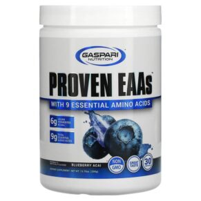 Gaspari Nutrition Proven EAAs + 9 Essential Amino Acids Blueberry Acai 13.75 oz (390 g) 646511026599