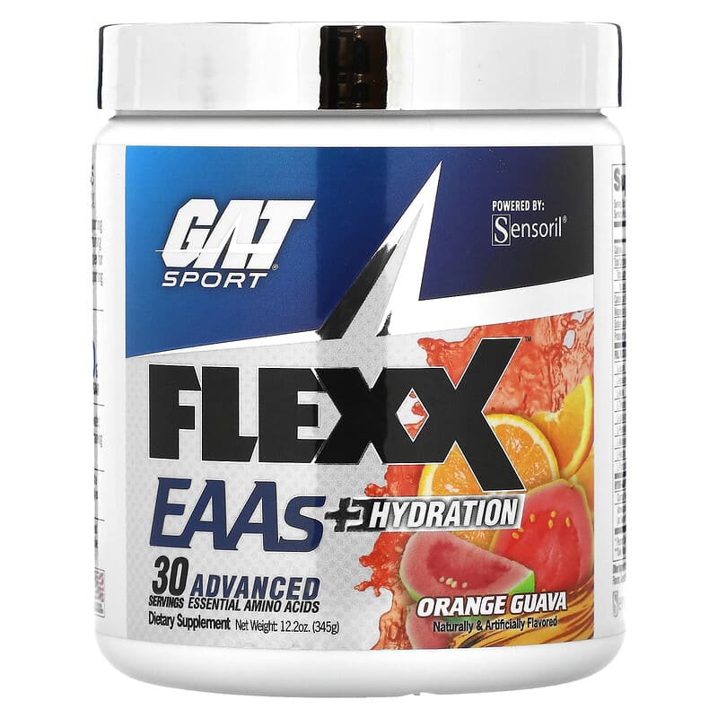 GAT Flexx EAAs + Hydration Orange Guava 12.2 oz (345 g) 1 GAT Flexx EAAs + Hydration Orange Guava 12.2 oz (345 g) 816170022472