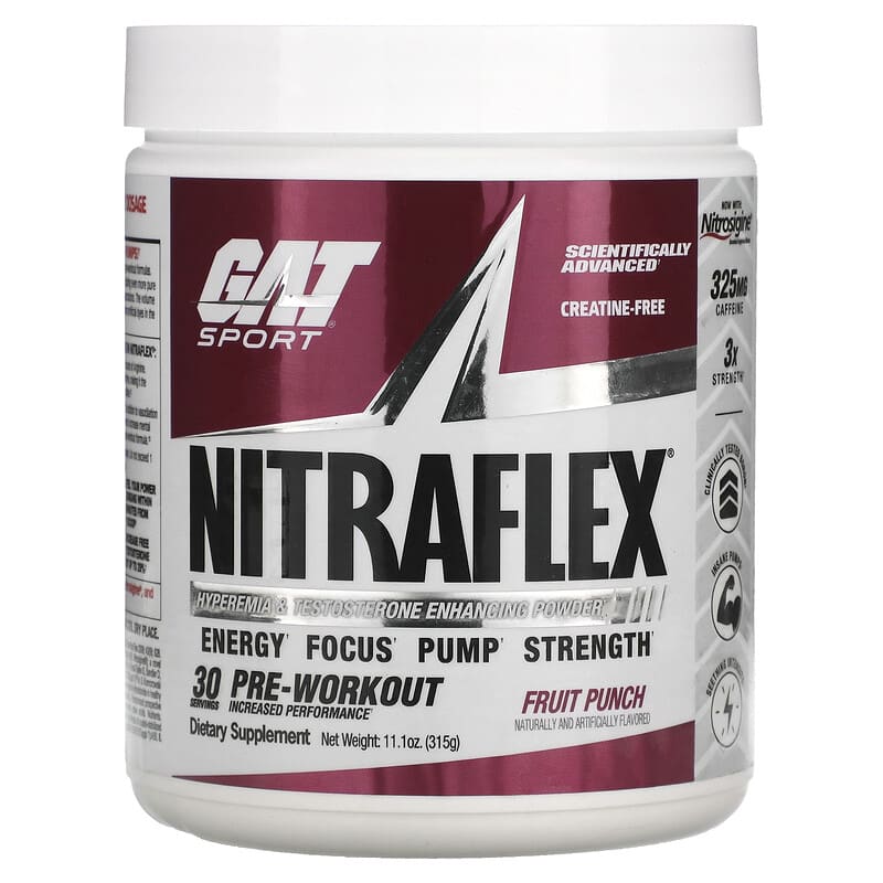 GAT Sport NITRAFLEX Fruit Punch 11.1 oz (315 g) 1 GAT Sport NITRAFLEX Fruit Punch 11.1 oz (315 g) 859613648907