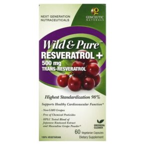 Genceutic Naturals Wild & Pure Resveratrol+ 500 mg 60 viên 896245001076